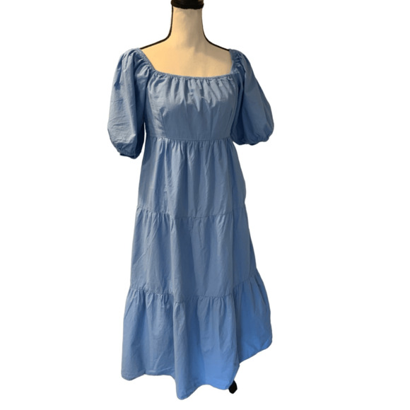 Anthropologie Blue Ruffle Tiered Dress - Picture 11 of 11